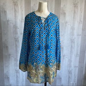 TORY BURCH Jacinta Lace-up Beach Tunic In Jasmine Floral Swim cover small NWOT